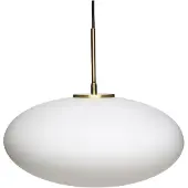 Hubsch Muse Pendelleuchte Ellipse Opal/Brass - , Weiß, für Wohnzimmer, Metall