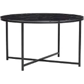 Hubsch Couchtisch Metall / Glas - Marmor schwarz