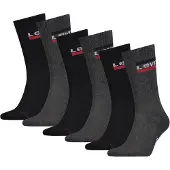 Levi's Unisex 6er Pack Sportsocken - Regular Cut SPRTWR, Logo, einfarbig