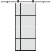 vidaXL Schiebetür mit Beschlag 90x205 cm ESG-Glas & Aluminium