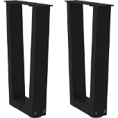 vidaXL Couchtischbeine V-Form 2 Stück Schwarz 38x(42-43,3) cm Stahl