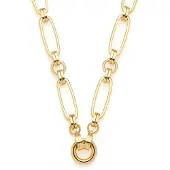 Leonardo Charm-Kette "Halskette Mathilde Clip&Mix", gold (gelbgoldfarben), Halsketten, Damen, Edelstahl, L: 65 B: 8mm, Charm-Kette, B:8mm