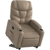 vidaXL Relaxsessel mit Aufstehhilfe Cappuccino Kunstleder