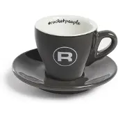 Rocket Espresso Rocket Espressotasse mit Untertasse rocketpeople 60 ml, dunkelgrau