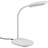 TRIO Moderne LED Schreibtischleuchte flexibel in Weiß, 36cm hoch mit Touch Dimmer