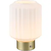 RL LIVE YOUR LIGHT LED-Tischlampe - H 19 cm - Messingfarben - Weiß - Glas - Metall - dimmbar