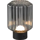 RL LIVE YOUR LIGHT LED-Tischlampe - H 19 cm - Schwarz - Rauchfarben - Glas - Metall - dimmbar