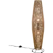 RL LIVE YOUR LIGHT Kleine skandinavische Stehlampe für Wohnzimmer Ecke, Korblampe in Rattan-Optik