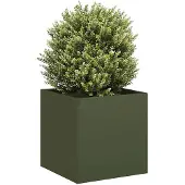 vidaXL Pflanzkübel Olivgrün 40x40x40 cm Kaltgewalzter Stahl