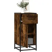 vidaXL Sideboard Räuchereiche 35,5x35x76 cm Holzwerkstoff und Metall