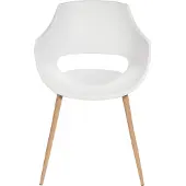 Beliani Esszimmerstuhl 4er Set Weiß aus Kunststoff u. Eisen in Holzoptik Modernes Design mit Armlehnen Minimalistischer Stil für Küche Esszimmer