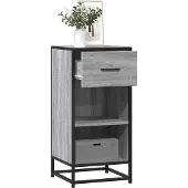 vidaXL Sideboard Grau Sonoma 35,5x35x76 cm Holzwerkstoff und Metall