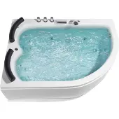 Beliani Whirpool-Badewanne Weiß 158 x 113 cm mit LED-Beleuchtung SPA Modern