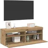 vidaXL TV-Schränke mit LED-Leuchten 2 Stk. Artisan-Eiche Holzwerkstoff