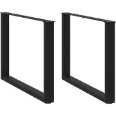 vidaXL Esstischbeine U-Form 2 Stk. Schwarz 100x(72-73) cm Stahl