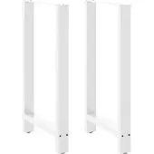 vidaXL Bartischbeine Weiß 2 Stk. 60x(100-101) cm Stahl