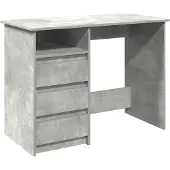 vidaXL Schreibtisch Betongrau 102x50x75 cm Holzwerkstoff