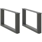 vidaXL Couchtischbeine U-Form 2 Stk. Anthrazit 70x(30-31) cm Stahl