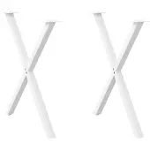 vidaXL Esstischbeine X-Form 2 Stk. Weiß 80x(72-73) cm Stahl