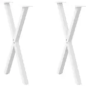 vidaXL Esstischbeine X-Form 2 Stk. Weiß 50x(72-73) cm Stahl