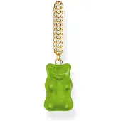 Thomas Sabo CR727-414-6 Ohrring Einzel-Creole grüner Goldbär Silber vergoldet