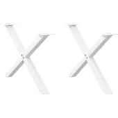 vidaXL Couchtischbeine X-Form 2 Stk. Weiß 70x(42-43) cm Stahl