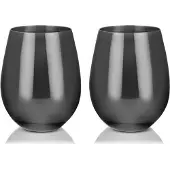 Viski Weinglas Stemless Gunmetal 532 ml (2er-Set)
