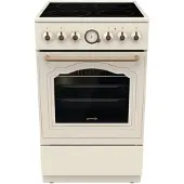 Gorenje GECS5B70CLI Elektroherd, Freistehender Herd, Beige, Drehregler, Vorne oben, Metall, Keramik