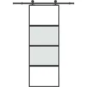 vidaXL Schiebetür mit Beschlag 76x205 cm Hartglas & Aluminium