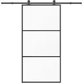 vidaXL Schiebetür mit Beschlag 102x205 cm ESG-Glas & Aluminium