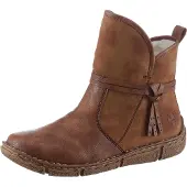 Rieker Damen Stiefelette Zierriemen flach Warmfutter Reißverschluss Z3772, Größe:38 EU, Farbe:Braun