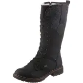 Rieker Schnürstiefel , Damen, Gr. 36 (3,5), Varioschaft, schwarz, Filz, Nubuklederimitat, unifarben, Basic, Schuhe Schnürstiefel, Winterstiefel, Blockabsatz, Warmfutter, mit Tex-Ausstattung, Topseller