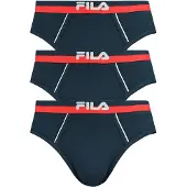 FILA Herren Slip, 3er Pack - Briefs, Logobund, Urban, Cotton Stretch, einfarbig