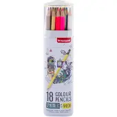 Bruynzeel Buntstifte Set metallic und neon - 18 Farben im Etui