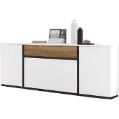 Die Möbelfundgrube Sideboard alpinweiß - Catania Eiche 209 cm - NOVENA