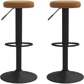 vidaXL Barhocker 2 Stk. Braun Samt