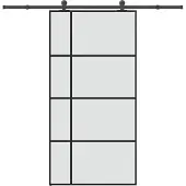 vidaXL Schiebetür mit Beschlag 102,5x205 cm ESG-Glas & Aluminium