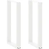 vidaXL Bartischbeine U-Form 2 Stk. Weiß 50x(90-91) cm Stahl