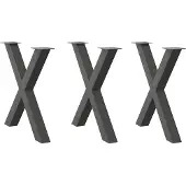 vidaXL Esstischbeine X-Form 3 Stk. Anthrazit 80x(72-73) cm Stahl