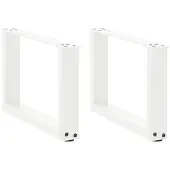 vidaXL Couchtischbeine U-Form 2 Stk. Weiß 50x(30-31) cm Stahl