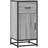 vidaXL Sideboard Grau Sonoma 35,5x35x76 cm Holzwerkstoff und Metall