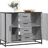 vidaXL Sideboard Grau Sonoma 92x35x76 cm Holzwerkstoff