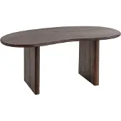 Wohnling Esszimmertisch 180x90x75 cm Akazie Massivholz Dunkelbraun Esstisch Retro Küchentisch Massiv Nierenform Holztisch Esszimmer Großer Speisetisch