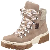 Rieker Damen Winterboot Stiefelette Warmfutter Schnürung X8647, Größe:39 EU, Farbe:Beige