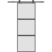 vidaXL Schiebetür mit Beschlag 76x205 cm Hartglas & Aluminium
