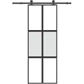 vidaXL Schiebetür mit Beschlag 76x205 cm Hartglas & Aluminium