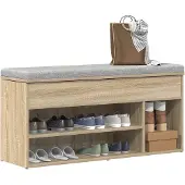 vidaXL Schuhbank Sonoma-Eiche 102x30,5x45 cm Holzwerkstoff