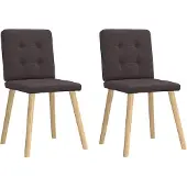 vidaXL Esszimmerstühle 2 Stk. Dunkelbraun Stoff