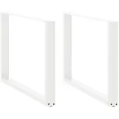 vidaXL Esstischbeine U-Form 2 Stk. Weiß 100x(72-73) cm Stahl
