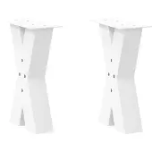 vidaXL Couchtischbeine X-Form 2 Stk. Weiß 38x(42-43) cm Stahl